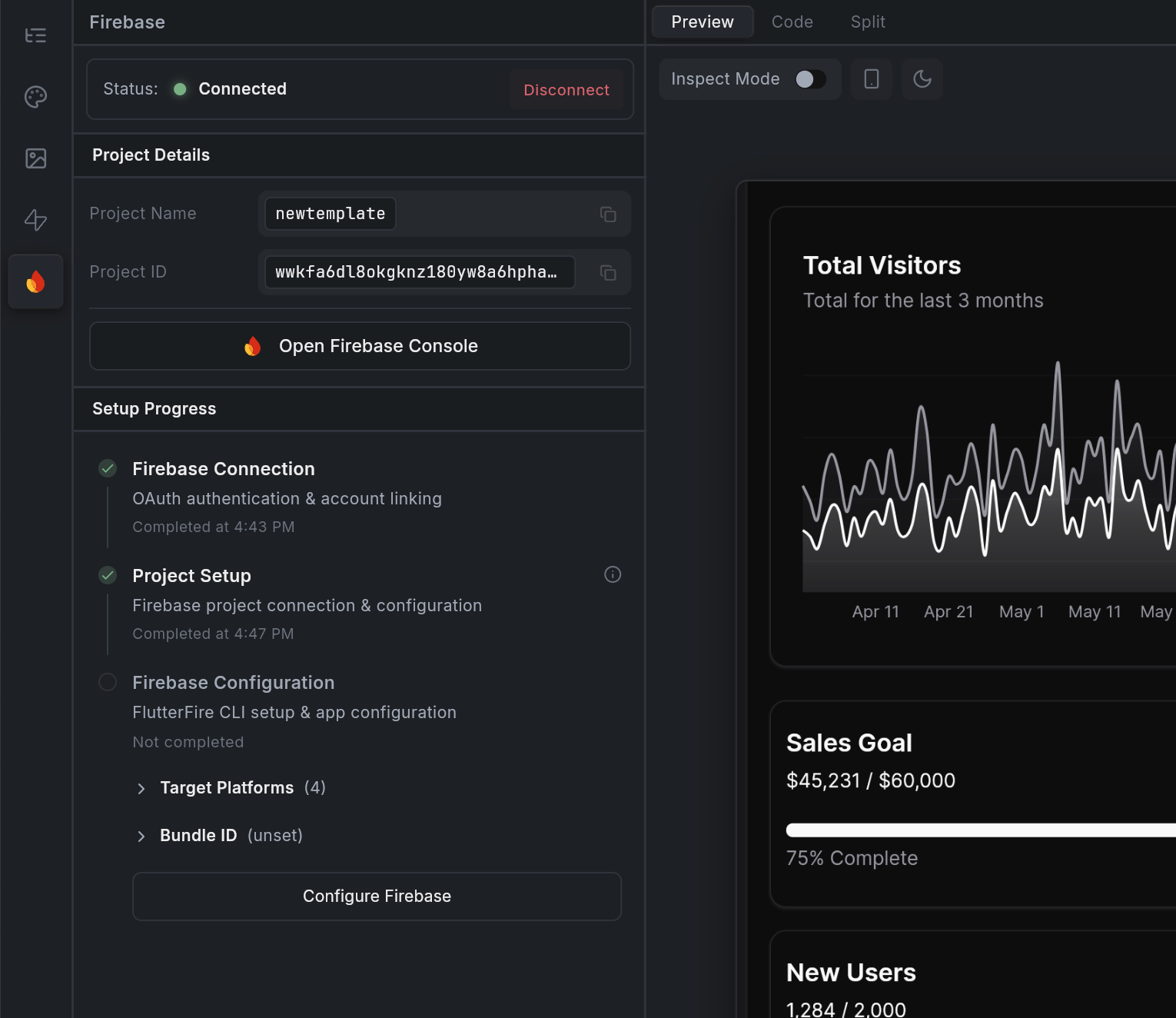 Backend Integrations interface