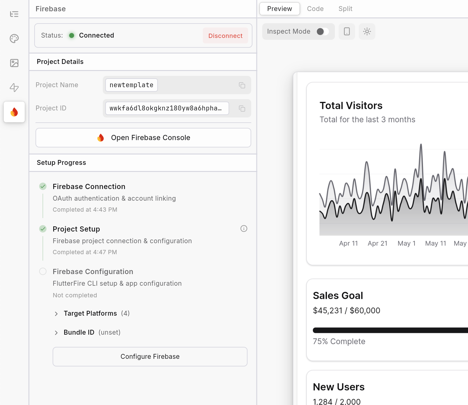Backend Integrations interface
