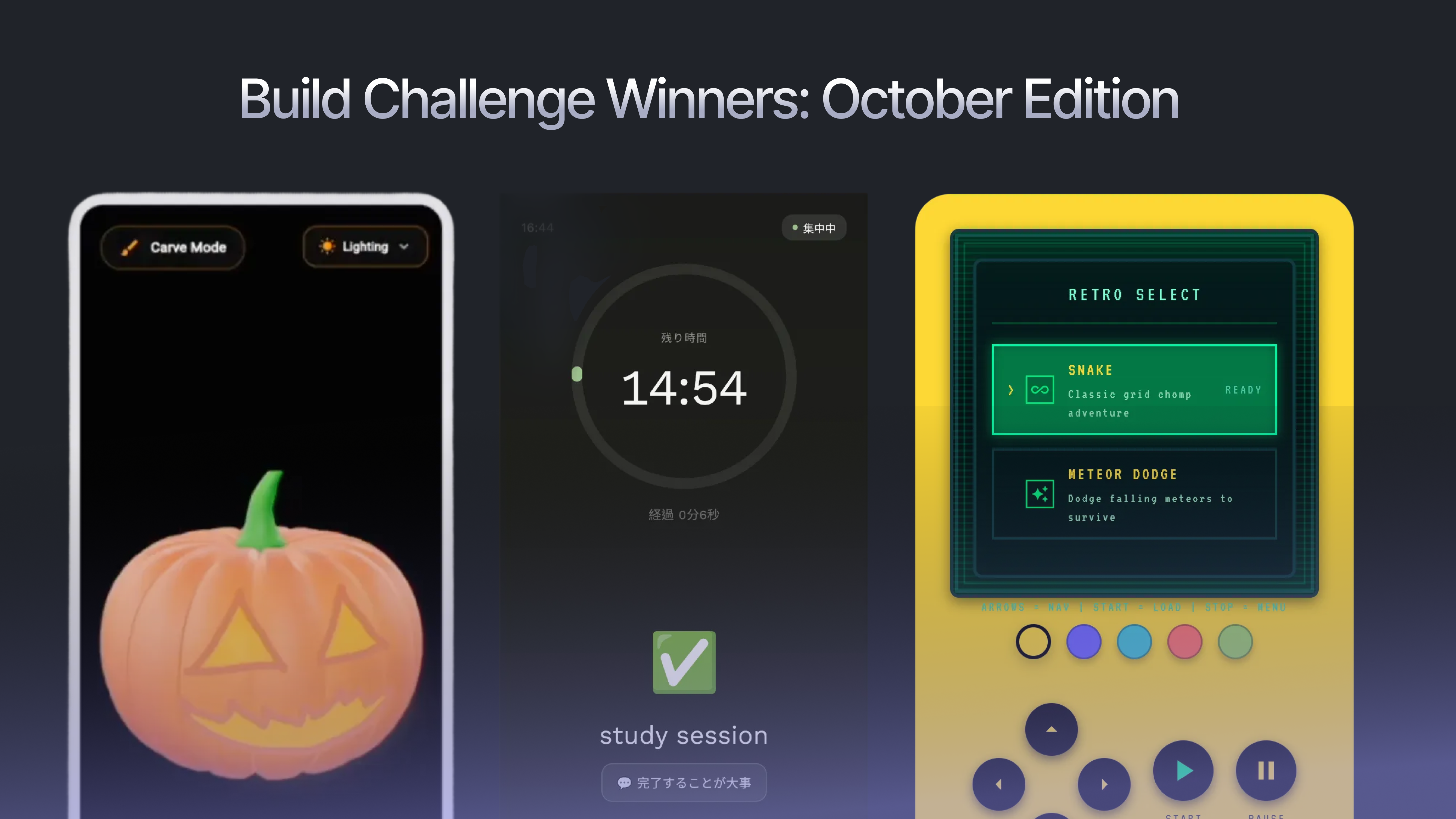 Build Challenge Winners: October Edition